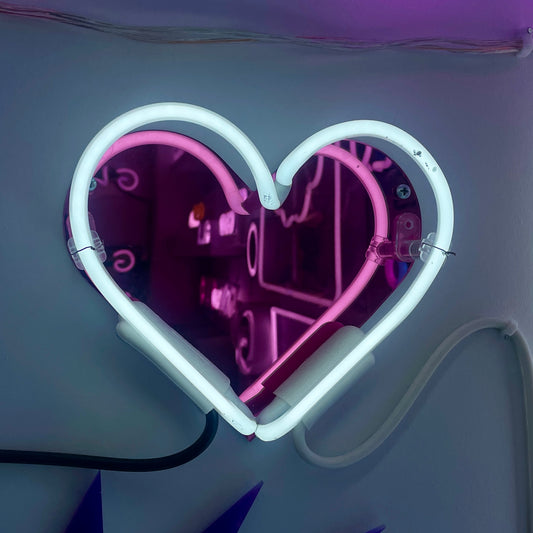 NEON pink metal heart