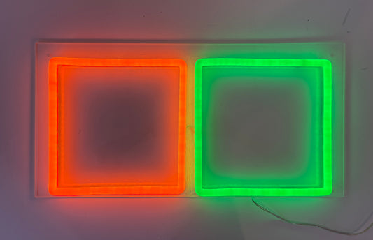 LED Orange and Green Squares