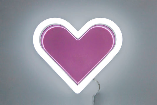 LED Pink mirror heart