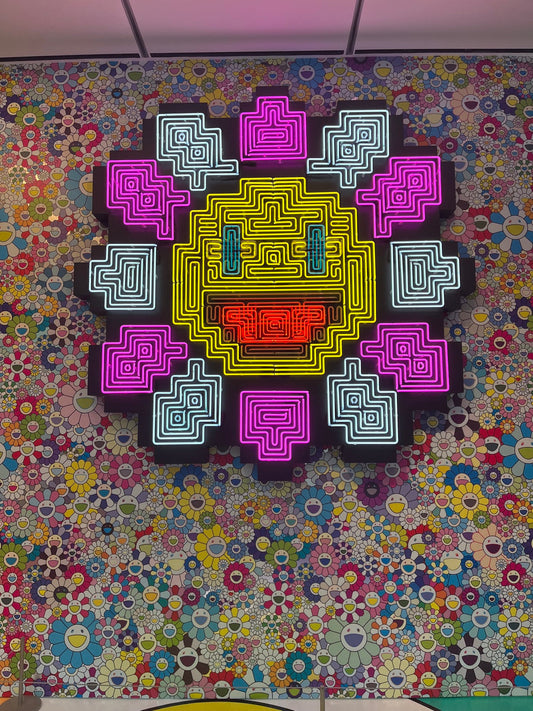 Takashi Murakami flower neon by GLO Studio at the Asian Art Museum San Francisco