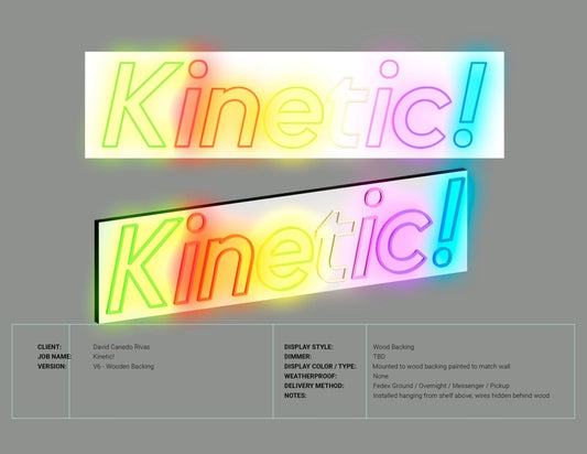 Custom GLASS Neon | Kinetic! | Wooden Backing | David Canedo Rivas - GLO Studio