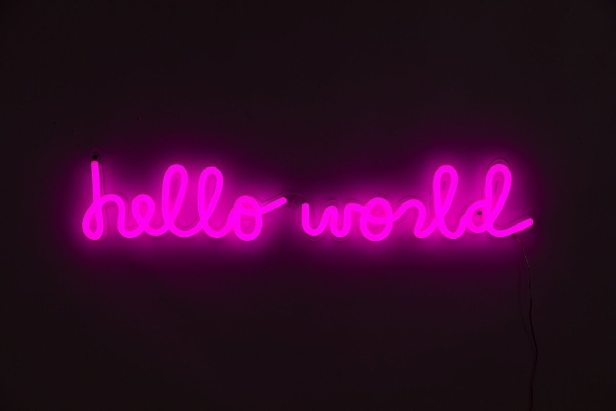 hello world | Neon Light Decor - GLO Studio