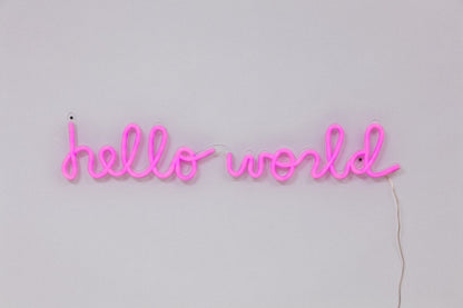 hello world | Neon Light Decor - GLO Studio